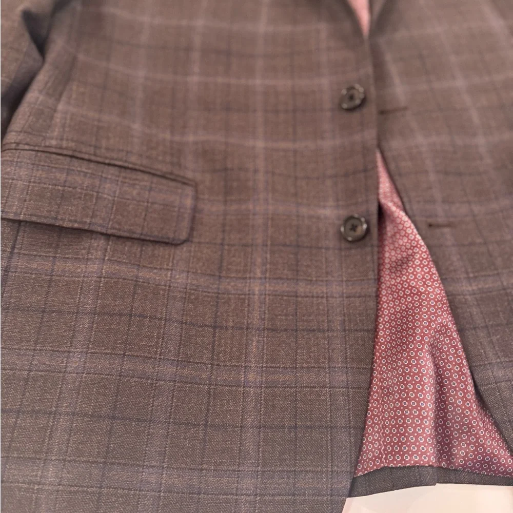 Ralph Lauren Wool Two-Button Plaid Sport Coat in Checkered Dark Gray